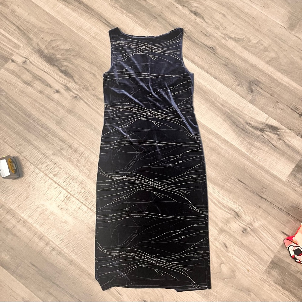 Elegant Navy and Silver Women's Dress